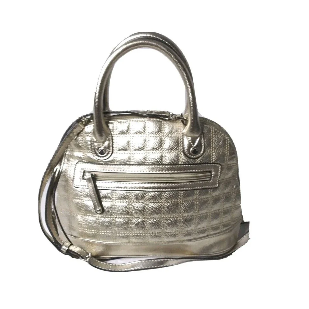 Vintage Tignanello Quilted Leather Handbag Mini Dome Gold Crossbody Bag
